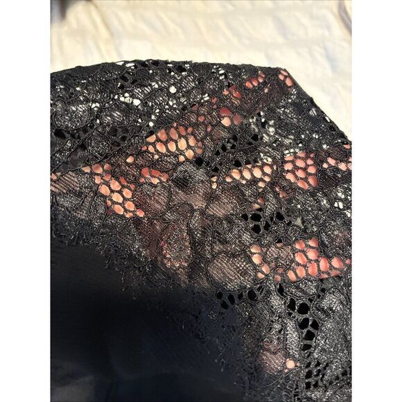 Cosabella Solid Black Italy Side Lace Ribbed Casual Pants Medium - Picture 4 of 4